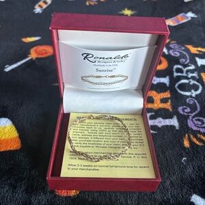 Ronaldo Designer Jewelry Sunrise Sterling Silver and 14K Gold Bracelet